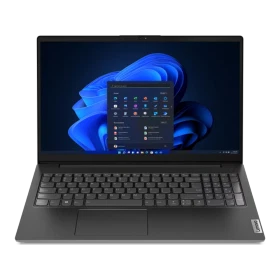 Lenovo V15 G3 82TT00C7TX04 siyah iş ve ofis laptopu, açık ekranlı önden görünüm