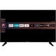 Vestel 43U9401 Ultra HD 4K LED televizyon, siyah ekranında akıllı TV uygulama menüsüyle birlikte gösteriliyor