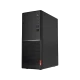 Lenovo V520 10NK004ATX siyah masaüstü bilgisayar, ön paneli ve bağlantı noktaları görünür