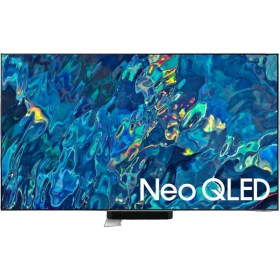 Samsung 75QN95B Neo QLED 75 inç Ultra HD 4K TV ekranda Neo QLED vurgulu canlı mavi görüntüyle gösteriliyor