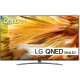 LG 75QNED916PA Ultra HD 4K QNED televizyon; ince siyah tasarım ve canlı renkli ekran görünümü