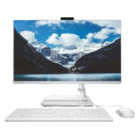 Lenovo IdeaCentre 3 F0GH00HKTX15 beyaz masaüstü bilgisayar, monitör, klavye ve fare setiyle birlikte