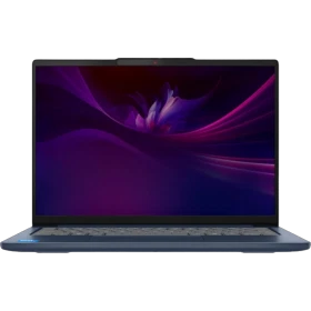 Lenovo IdeaPad Slim 5 83HS00B4TR mavi iş ve ofis laptopu, açık ekranlı ön cephe görünümü