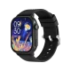 Xiaomi Heyplus Watch S8 siyah akıllı saat, renkli dikdörtgen ekranı ve silikon kordonuyla önden görünüm