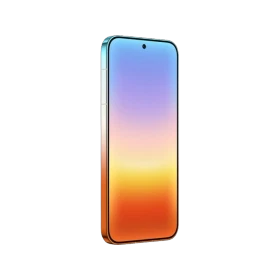 Turuncu Huawei Pura 90 Pro Max akıllı telefon, ince çerçeveli ekran ve düz kenarlı şık tasarımla önden görünüm