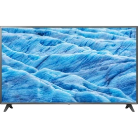 LG 75UM7110PLB Ultra HD 4K LED Televizyon; mavi bulut manzaralı ekrana sahip vitrin görüntüsü