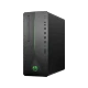 HP 790-0027nt 5XW60EA masaüstü bilgisayar, siyah kasa ve yeşil detaylarla önden görünüm