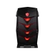 MSI AEGIS 3 9SC-234XTR siyah masaüstü bilgisayar kasası, kırmızı aydınlatmalı ön paneliyle önden görünür