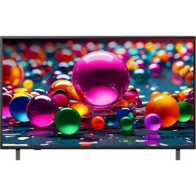 LG 75UA85006LA Ultra HD 4K LED televizyon ekranında renkli balonlar ve parlak sahne gösterimi