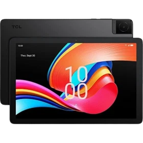 TCL Tab 10L Gen 2 siyah tablet, çoklu kullanım için 10 inç ekranda canlı arayüz görüntüsü.