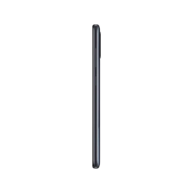 Samsung Galaxy A31 siyah akıllı telefonun yandan görünümü, ince gövde ve yan tuş detayları