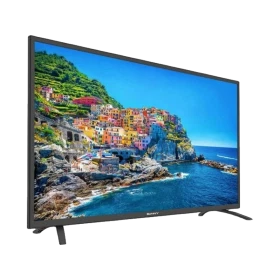 Sunny SN39LEDM204 HD Ready HD TV, renkli sahil manzarası gösteren siyah televizyon