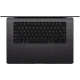 Apple MacBook Pro M4 Pro 16.2 inç siyah laptop, üstten görünümde geniş trackpad ve siyah klavye detayı