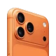 Turuncu Apple iPhone 17 Pro akıllı telefonun arka yüzü, üçlü kamera modülü ve flaş detayı yakın plan