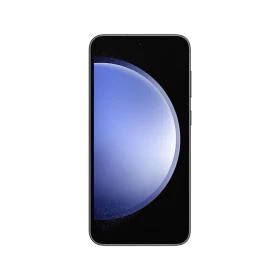 Siyah Samsung Galaxy S23 Plus akıllı telefonun önden görünümü, ince çerçeveli ekran tasarımı