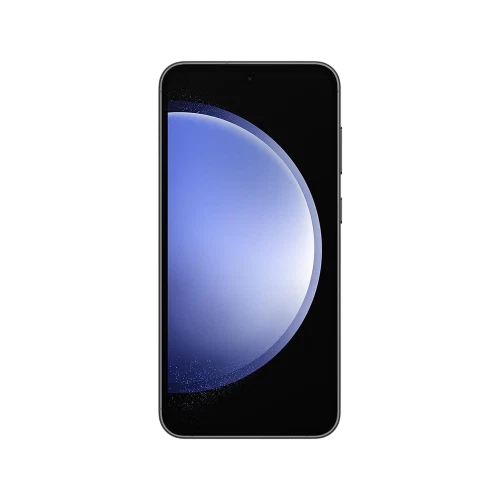 Siyah Samsung Galaxy S23 Plus akıllı telefonun önden görünümü, ince çerçeveli ekran tasarımı