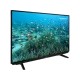 Grundig 65 GEU 7910 B Ultra HD 4K LED televizyon, siyah çerçeveli ekranında deniz manzarası gösteriyor.