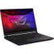 ASUS ROG Strix SCAR 16 G635LX-RW144 siyah oyuncu laptop, RGB aydınlatmalı ekran görünümü