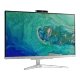 Acer Aspire C24-865 masaüstü bilgisayar, geniş ekranı ve beyaz standıyla önden görünüm