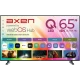 Axen AX65QO4OTL-W2S Ultra HD 4K LED televizyon, QLED 65 inç ekran ve webOS Hub arayüzüyle önden görünüm