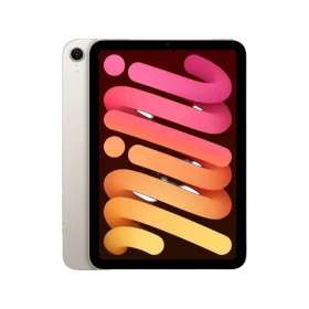 Apple iPad mini 7 2024 Yıldız Işığı renk, Wi‑Fi + Cellular 512 GB tablet ekranlı ön görünüm