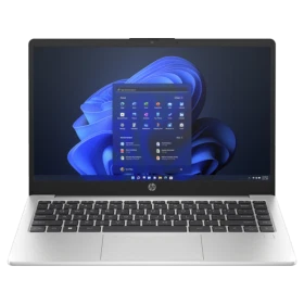 HP 245 G10 D0NZ6ES gri ultrabook laptop açık ekranda Windows arayüzü ile önden görünüm