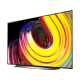 LG OLED77CS6LA Ultra HD 4K OLED televizyon, canlı renkli dairesel desen ekranıyla önden görünüm