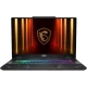 MSI Cyborg 17 B13WFKGA7-092XTRA7 siyah oyuncu laptop; RGB ışıklı ekranda ejderha amblemi görünüyor.