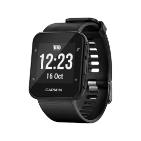 Garmin Forerunner 35 siyah akıllı aktivite saati, dijital ekranı ve ayarlanabilir silikon kayışıyla