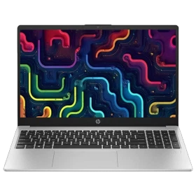 HP 250 G10 9G1E6ET02 gri iş ve ofis laptopu; canlı renkli devre tasarımlı ekrana sahip vitrin görünümü
