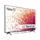 LG 50NANO756PA Ultra HD 4K LED televizyon, NanoCell ekran deseni ve siyah tasarım görünüyor
