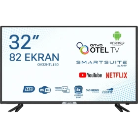 Onvo OV32HTL150 HD Ready HD TV, siyah LED televizyonun önden görünümü
