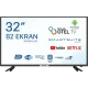 Onvo OV32HTL150 HD Ready HD TV, siyah LED televizyonun önden görünümü