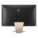 Asus Vivo V222FAK-BA008V001 masaüstü bilgisayarın siyah arka paneli ve bej renkli standı
