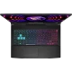 MSI Katana 15 B13VGK-1874XTR siyah oyuncu laptop; RGB aydınlatmalı klavye ve üst ekran görünümü