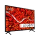 LG 43UP80006LA Ultra HD 4K LED televizyon, alev temalı canlı ekran ve siyah tasarım görünümü