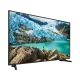 Samsung 55RU7090 Ultra HD 4K LED televizyon; buzul manzaralı ekranda, genel renkli siyah tasarım.