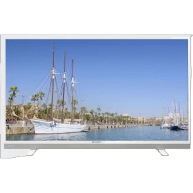 Arçelik A49 LW 8477 Full HD FHD LED TV, liman manzarasını gösteren ekranıyla önden görünüm