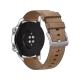 Honor MagicWatch 2 Classic 46mm gri akıllı saat, kahverengi deri kayış ve yuvarlak arka yüzüyle