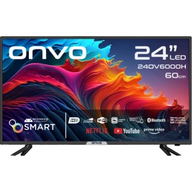 Onvo 24OV6000H HD Ready 24 inç LED televizyon, siyah çerçeveli renkli ekran ve ayaklı tasarım