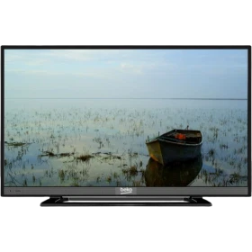 Beko B32 LB 6536 Full HD FHD TV, siyah çerçeveli tasarımı ve ayaklı ekranıyla önden görünüm