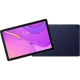 Huawei MatePad T10S 32 GB mavi tablet; 10,1 inç ekranda mor arayüz, ön ve arka görünüm.