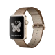 Apple Watch Series 2 42 mm altın rengi kasa ve yanık kahve karamel naylon örgü kordonlu akıllı saat