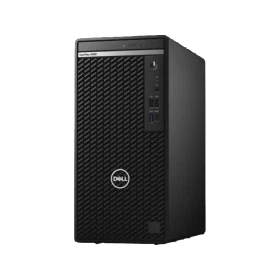 Dell OptiPlex 5090 N208O5090MT_UBU siyah masaüstü bilgisayar kasası, önden ve yandan görünüm