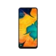 Samsung Galaxy A30 siyah akıllı telefon, önden ekran görünümü ve damla çentikli tasarım vitrin çekimi