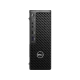 Dell Precision 3240T.00 masaüstü bilgisayarın siyah kompakt kasası ve ön bağlantı noktaları