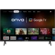 Onvo 43OVF5000AF Full HD LED televizyon, ince çerçeveli siyah tasarım ve Google TV ekranıyla önden görünüm