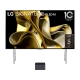 LG OLED97M39LA Ultra HD 4K OLED televizyon, ekranda altın renkli soyut tasarım ve sehpa ayağıyla.