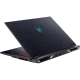 Siyah Acer Predator Helios Neo 16 AI PHN16-73-91BGA24 oyuncu laptop, arkadan çapraz açıdan görünüm
