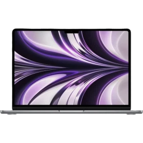 Apple MacBook Air M2 13.6 inç gri laptop, önden açık görünüm ve ince çerçeveli ekran tasarımı